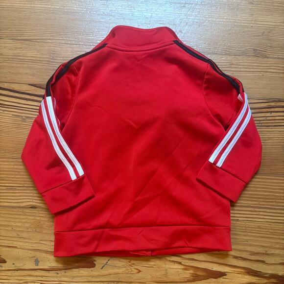 Adidas red logo long sleeve full zip baby sweater jacket SIZE 12M - Picture 4 of 4